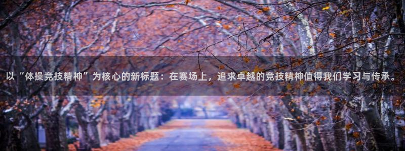 bbin视讯下：以“体操竞技精神”为核心的新标题：在赛场上，追求卓越的竞技精神值得我们学习与传承。